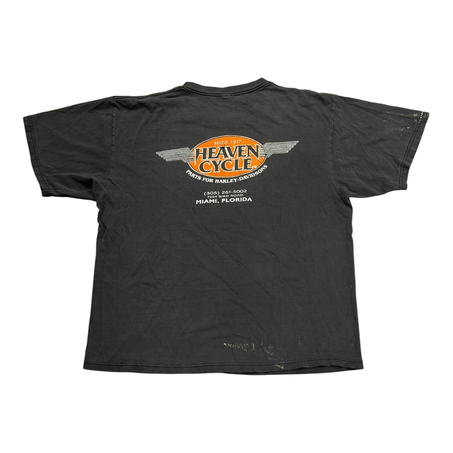 Vintage 1990s Harley Davidson Miami T-Shirt Faded Black