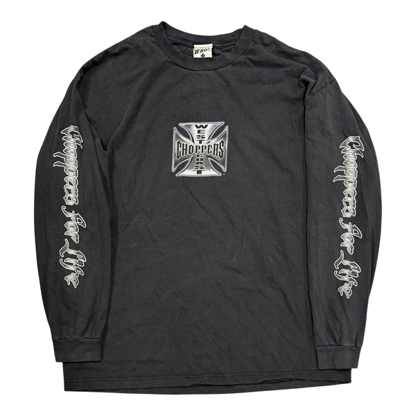 Vintage 2002 West Coast Choppers Long Sleeve T-Shirt Faded Black/Purple
