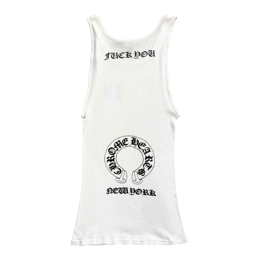 Chrome Hearts Vintage New York Exclusive Fuck You Tank Top White