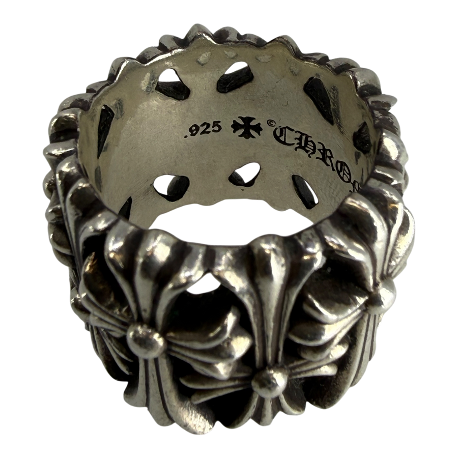 Chrome Hearts Silver Cemetery Cross Ring - US Size 12