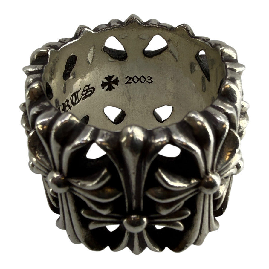 Chrome Hearts Silver Cemetery Cross Ring - US Size 12