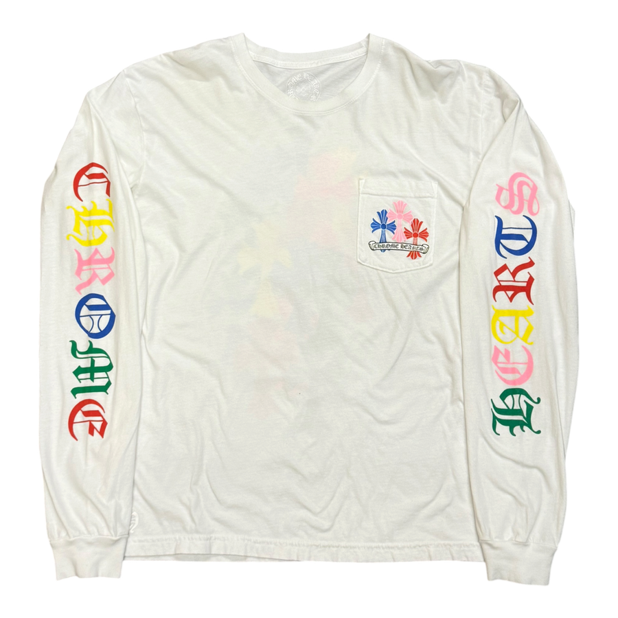 Chrome Hearts Multi Color Cross Cemetery L/S T-shirt White