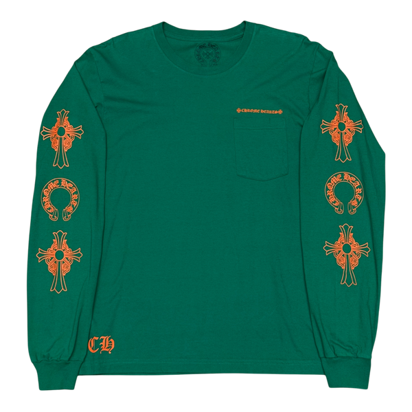 Chrome Hearts Horseshoe L/S T-shirt Green/Orange
