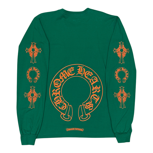 Chrome Hearts Horseshoe L/S T-shirt Green/Orange