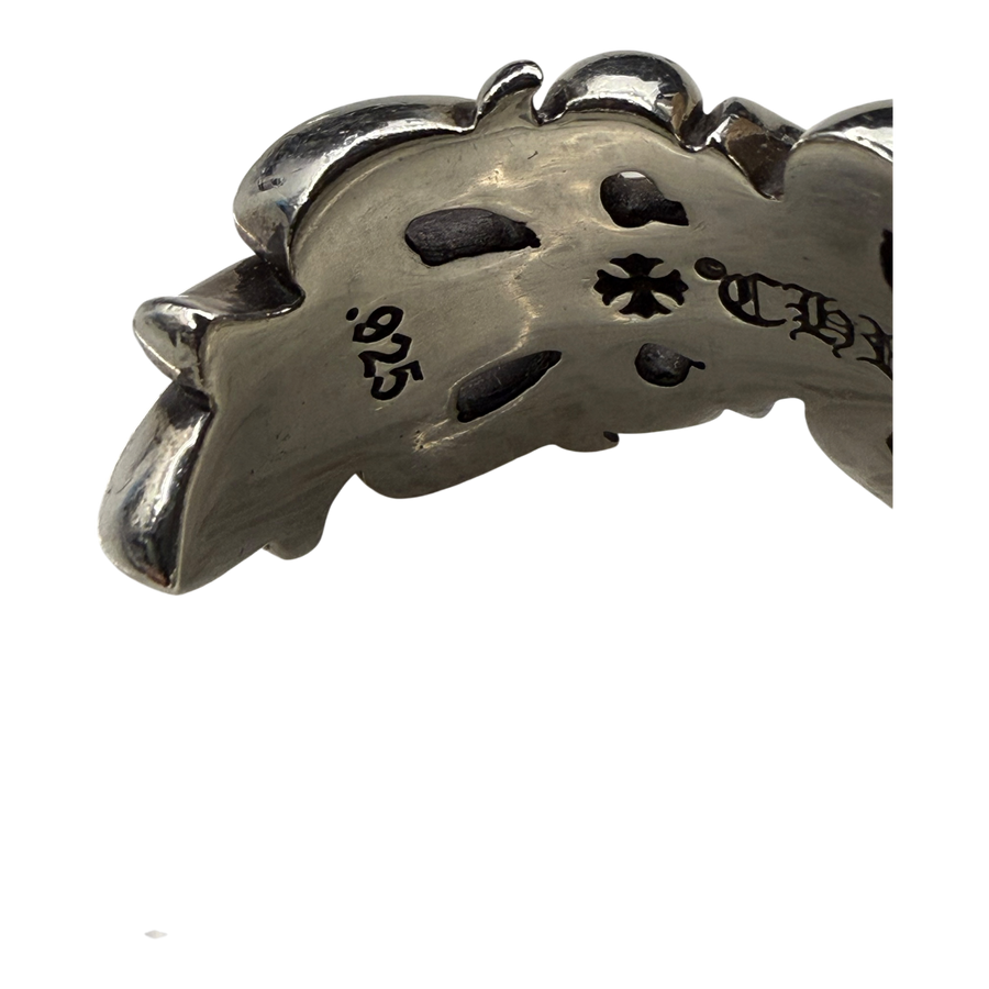 Chrome Hearts Silver Double Floral Ring - US Size 12
