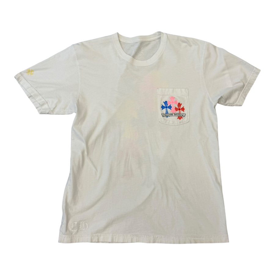 Chrome Hearts Multi Color Cross Cemetery T-shirt White