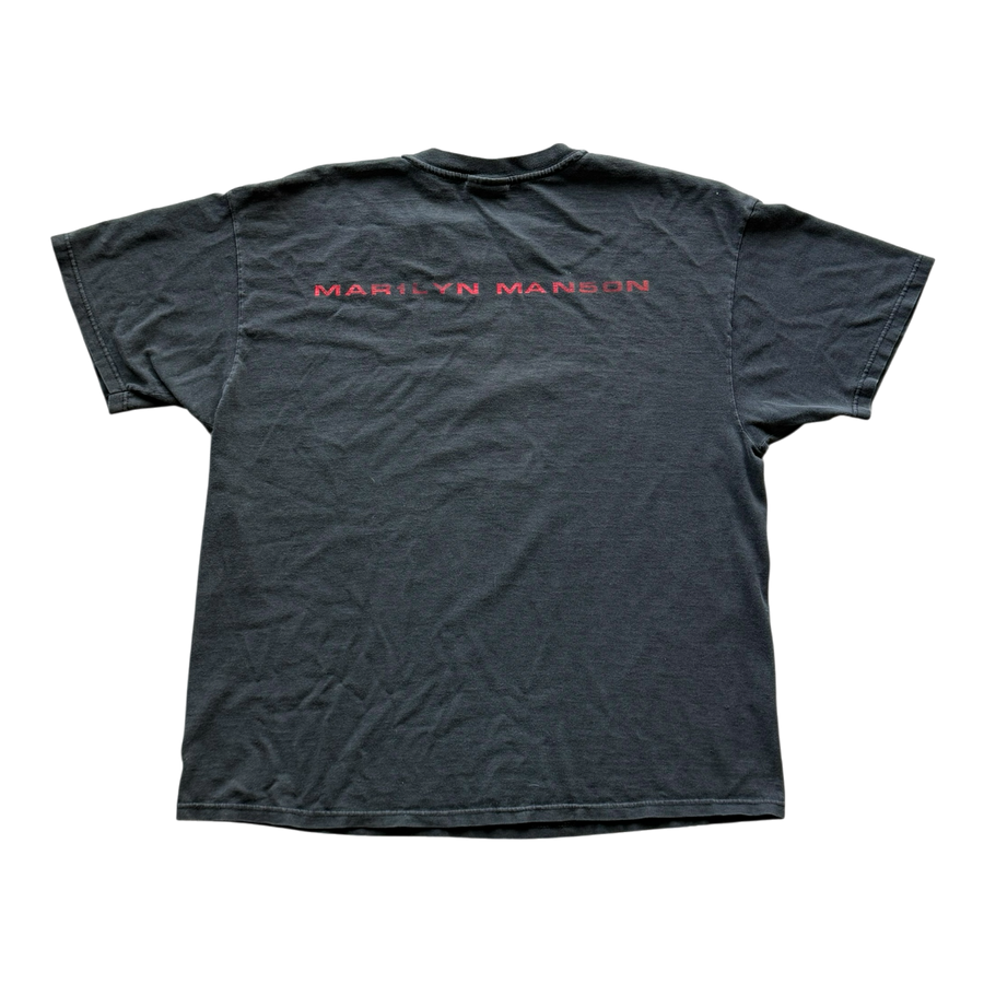 1998 Marilyn Manson God Is In The TV T-Shirt Faded Black