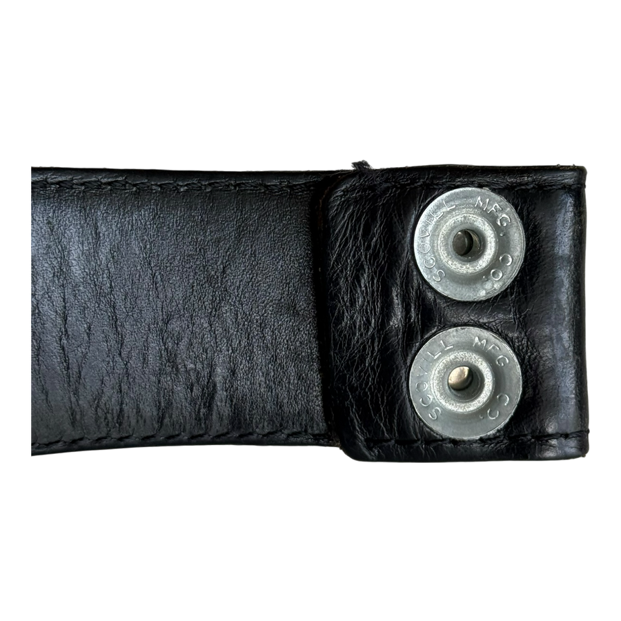 Chrome Hearts Black Leather Belt Strap - Size 30