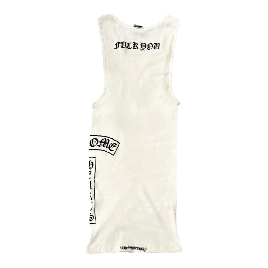 Chrome Hearts Vintage Side T-Bar Cross Tank Top White