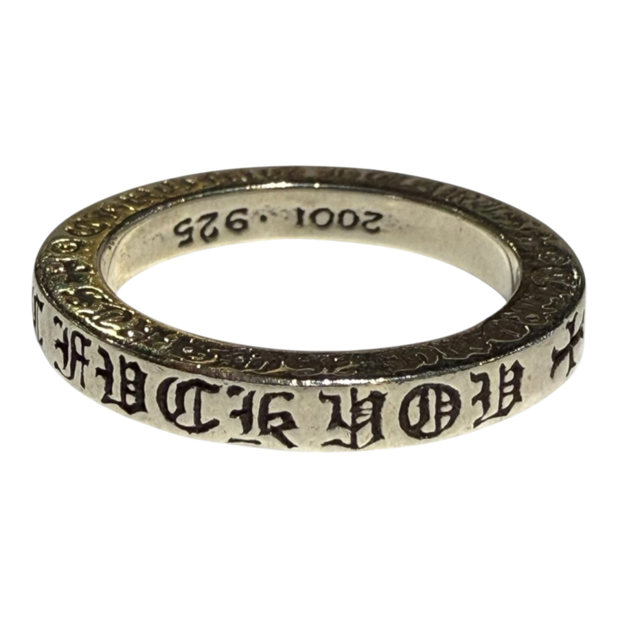 Chrome Hearts Silver CH NYC Fuck You 3MM Ring - US Size 7