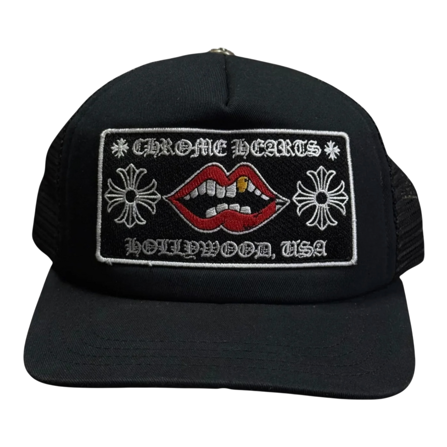 Chrome Hearts Chomper Hollywood Trucker Hat Black/Black