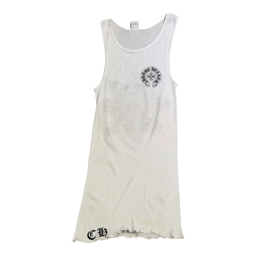 Chrome Hearts Vintage Horseshoe Floral Tank Top White