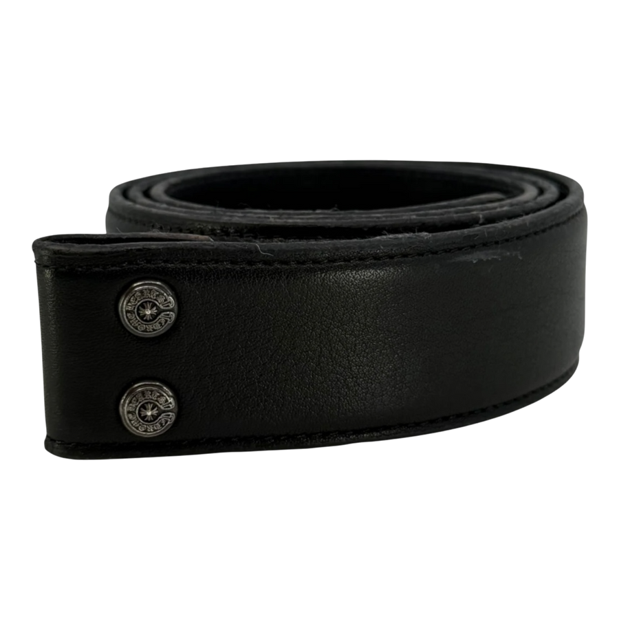 Chrome Hearts Black Leather Belt Strap - Size 32