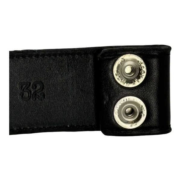 Chrome Hearts Black Leather Belt Strap - Size 32