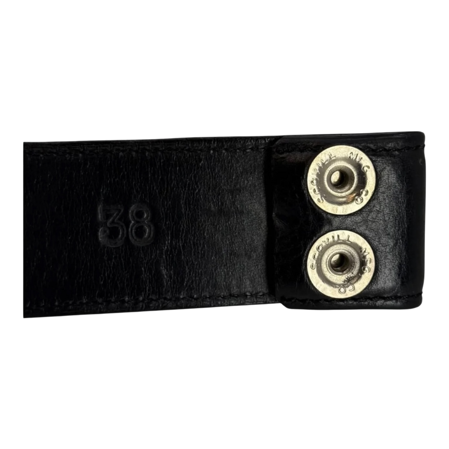 Chrome Hearts Black Leather Belt Strap - Size 38