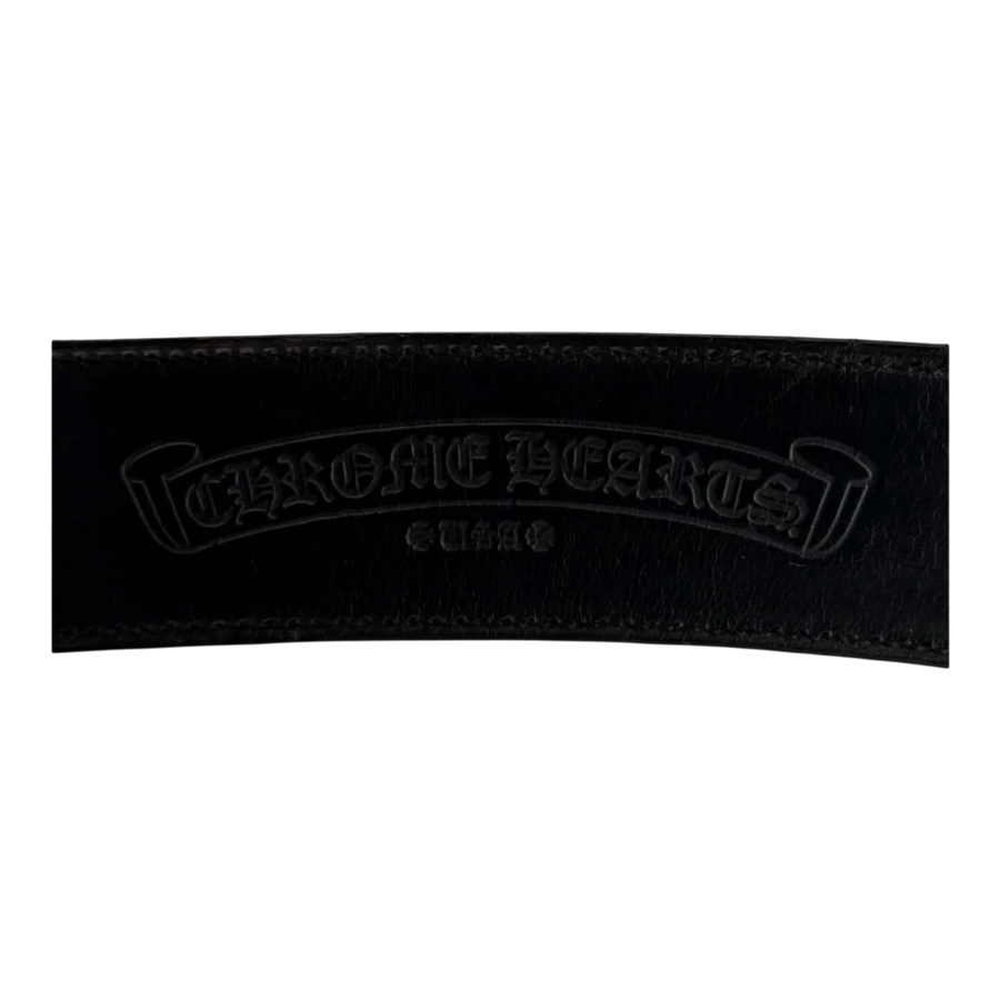 Chrome Hearts Black Leather Belt Strap - Size 38