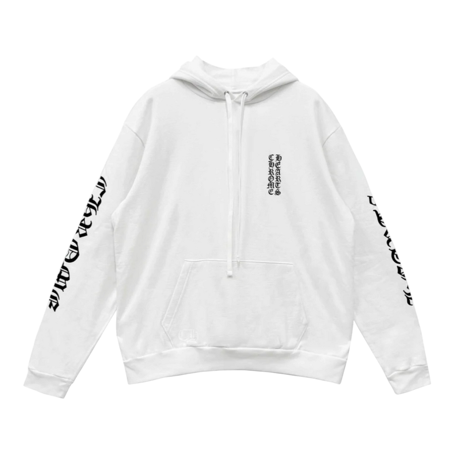 Chrome Hearts Vertical Logo Hoodie White