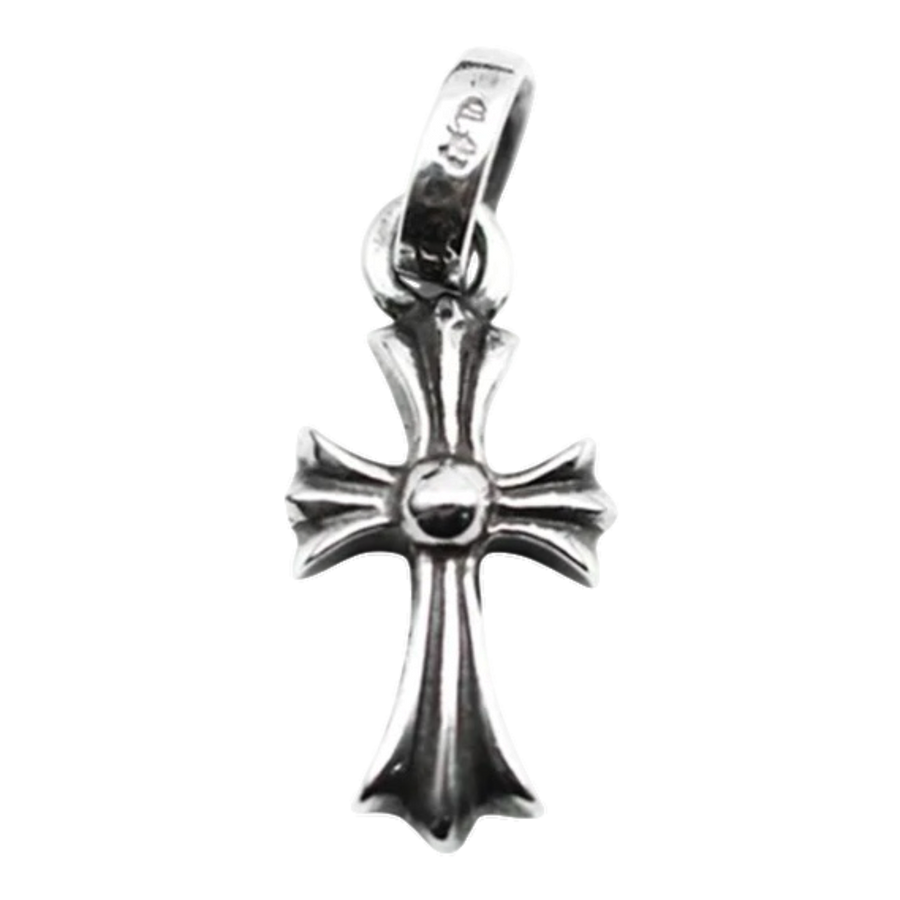 Chrome Hearts Baby Fat Cross Pave Diamond Charm Pendant