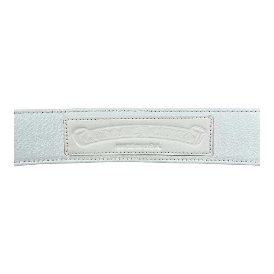 Chrome Hearts White Leather Belt Strap - Size 36
