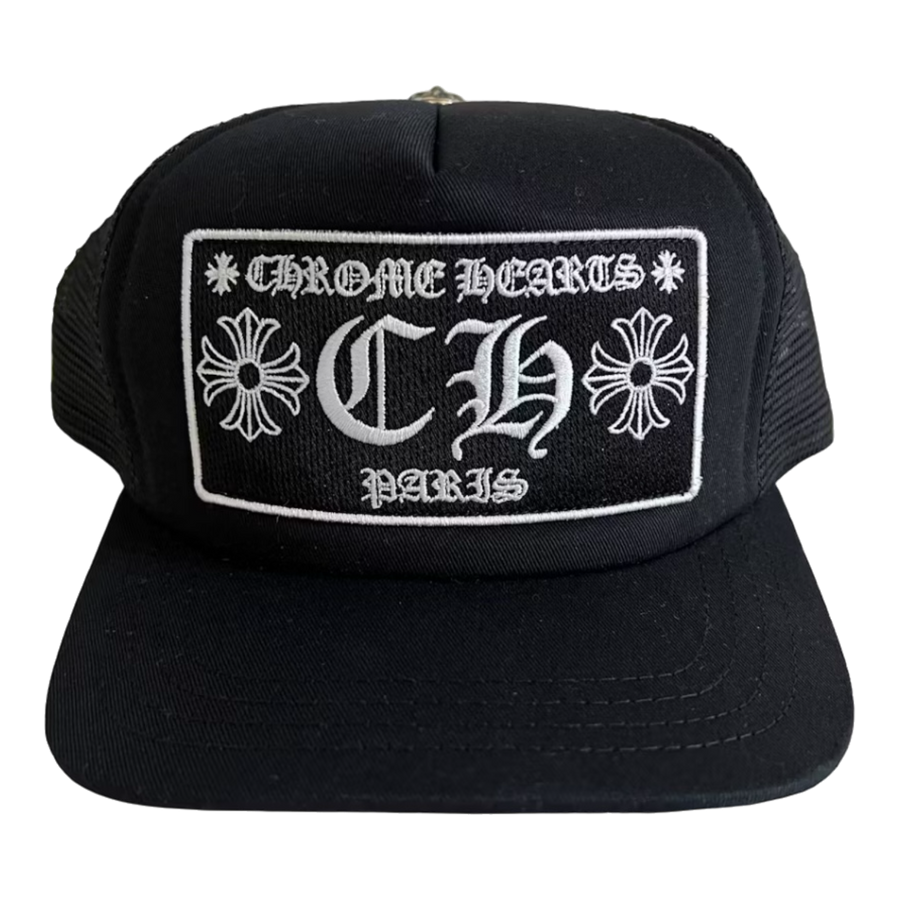 Chrome Hearts CH Paris Trucker Hat Black