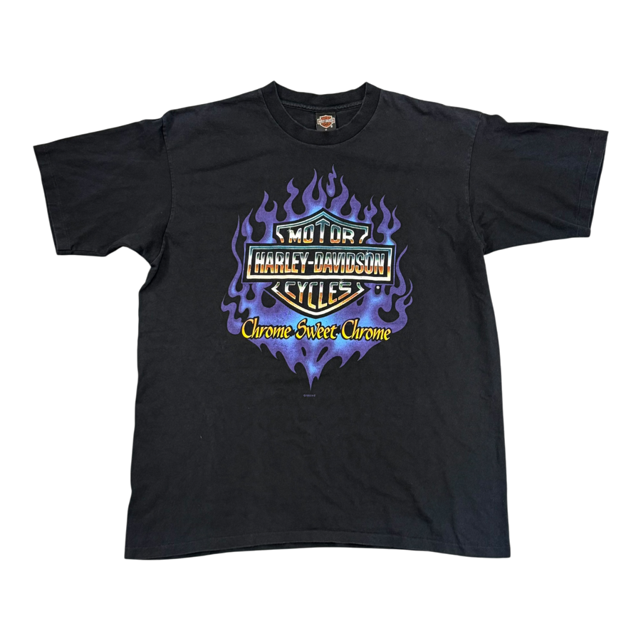 Vintage 1992 Harley Davidson Chrome Sweet Chrome T-Shirt Faded Black