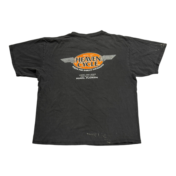 Vintage 1990s Harley Davidson Miami T-Shirt Faded Black