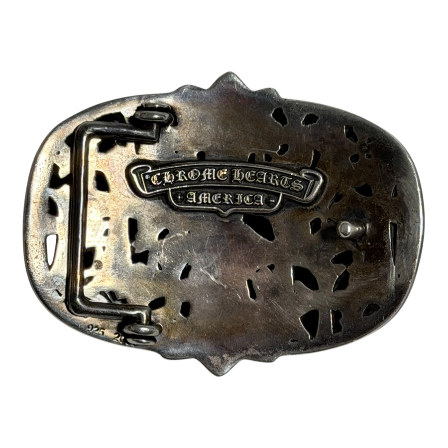 Chrome Hearts Silver Cemetery Cross Belt Buckle