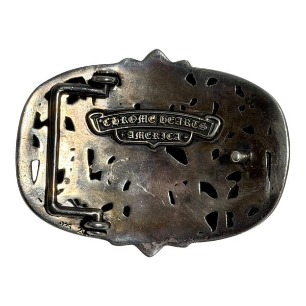 Chrome Hearts Silver Cemetery Cross Belt Buckle