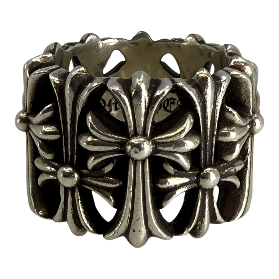 Chrome Hearts Silver Cemetery Cross Ring - US Size 12