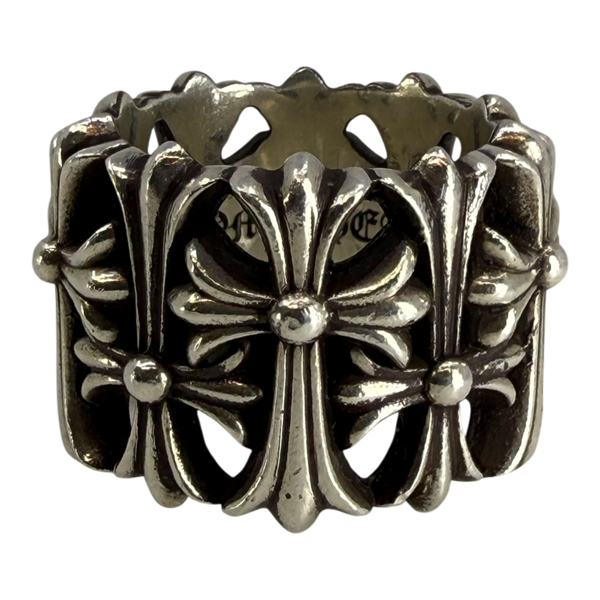 Chrome Hearts Silver Cemetery Cross Ring - US Size 12