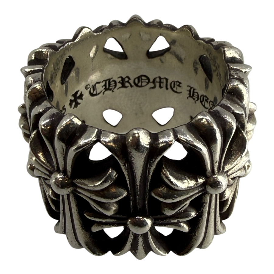 Chrome Hearts Silver Cemetery Cross Ring - US Size 12