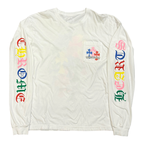 Chrome Hearts Multi Color Cross Cemetery L/S T-shirt White