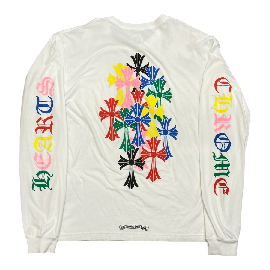 Chrome Hearts Multi Color Cross Cemetery L/S T-shirt White
