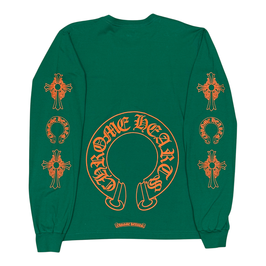 Chrome Hearts Horseshoe L/S T-shirt Green/Orange