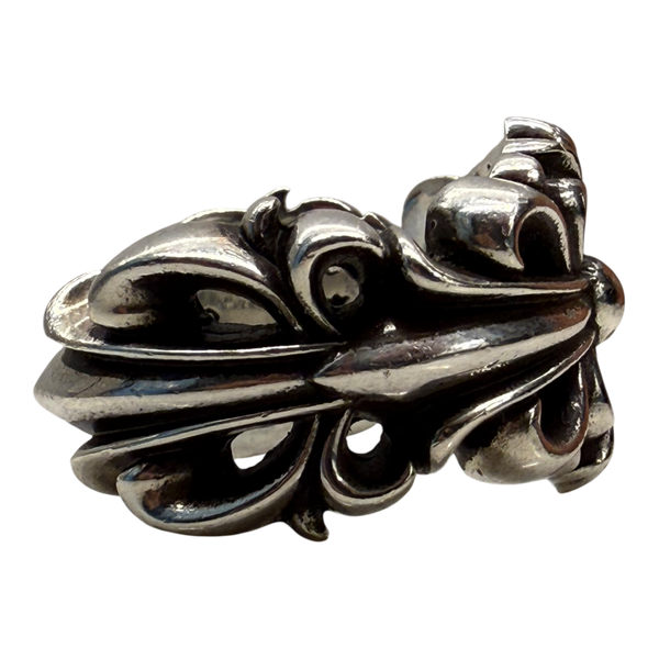 Chrome Hearts Silver Double Floral Ring - US Size 12
