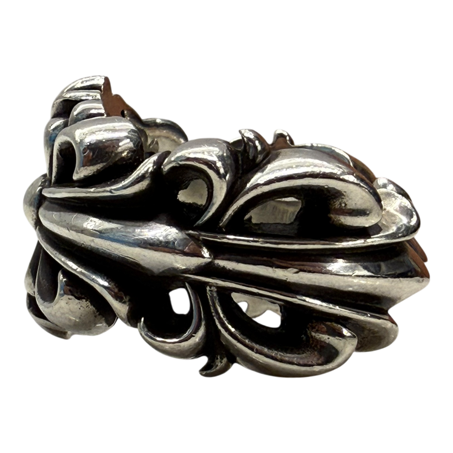 Chrome Hearts Silver Double Floral Ring - US Size 12