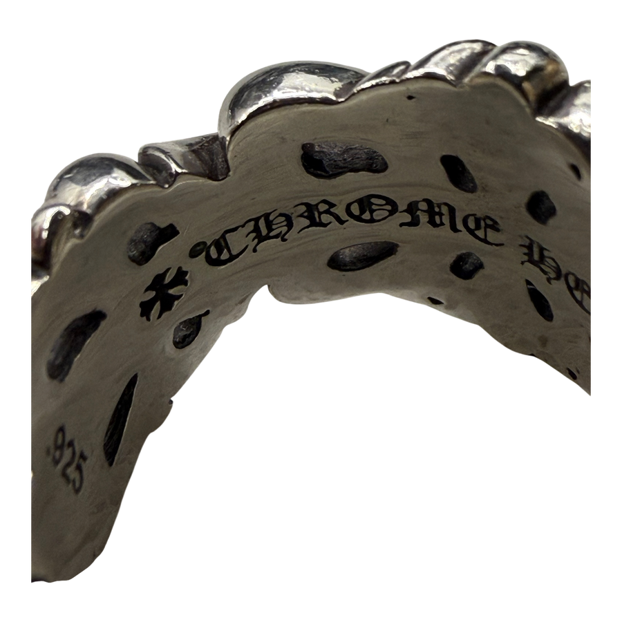 Chrome Hearts Silver Double Floral Ring - US Size 12