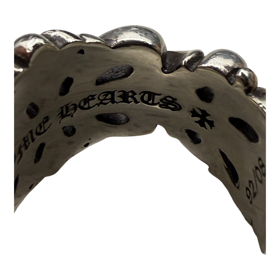 Chrome Hearts Silver Double Floral Ring - US Size 12
