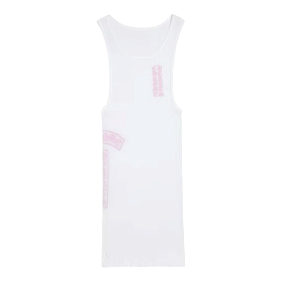 Chrome Hearts T Bar Rib Tank White/Pink