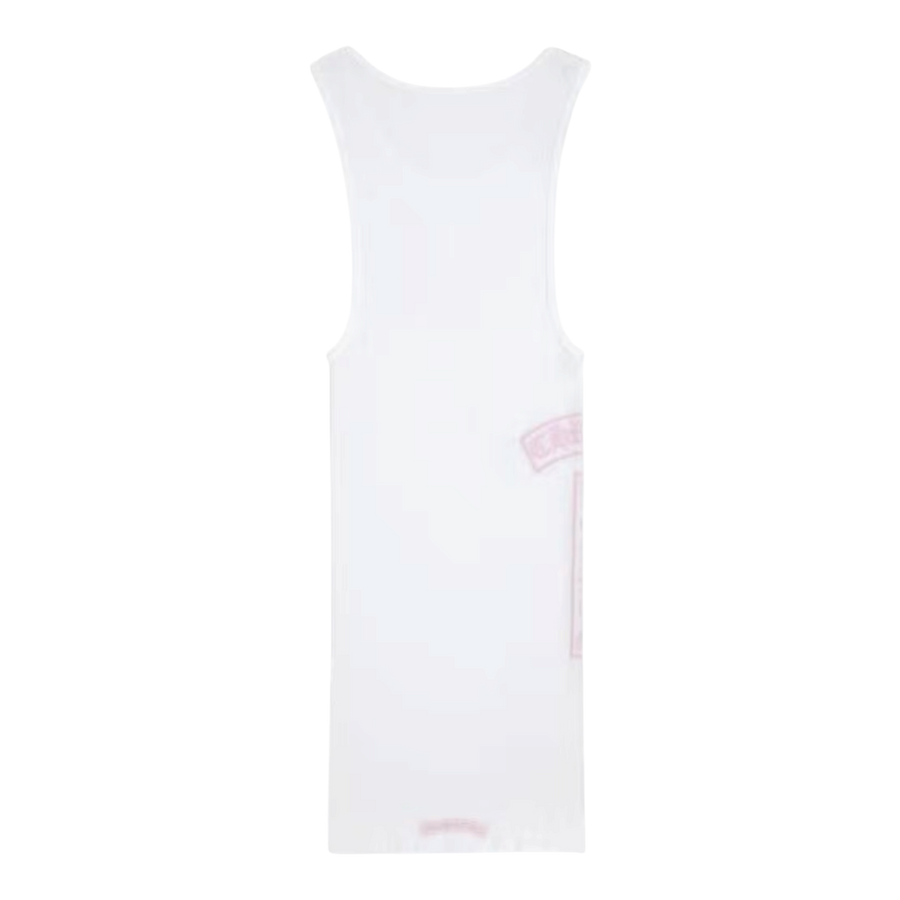 Chrome Hearts T Bar Rib Tank White/Pink