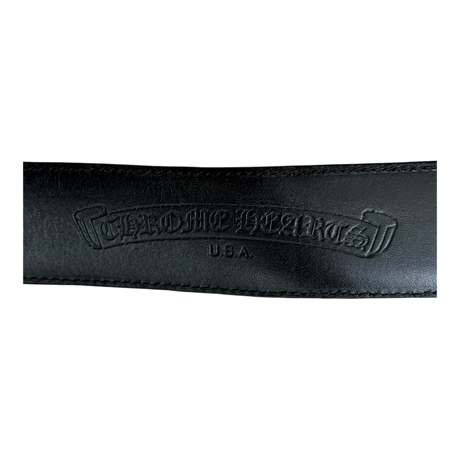Chrome Hearts Black Leather Belt Strap - Size 30