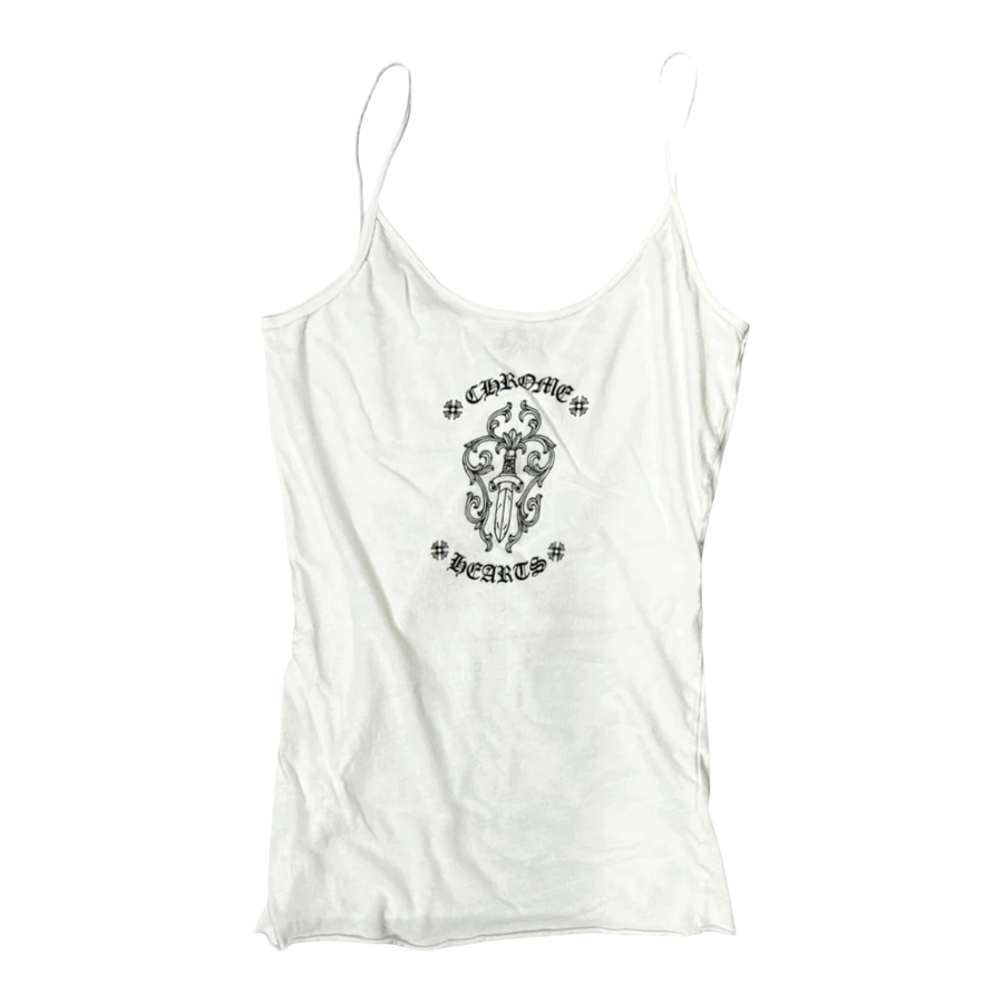 Chrome Hearts Vintage Vine Dagger Cami Tank Top White