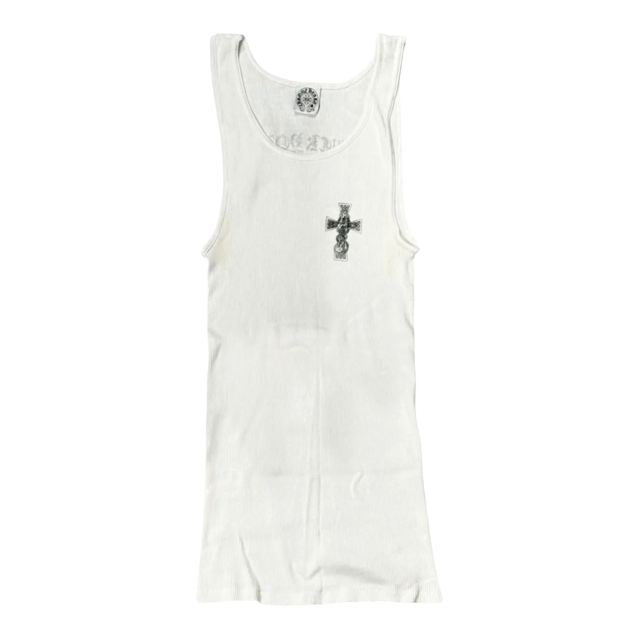 Chrome Hearts Vintage Celtic Cross Fuck You Tank Top White
