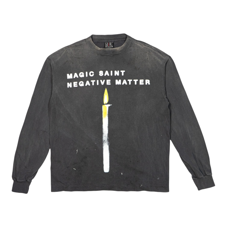 Saint Michael Candle Long-Sleeve Tee Black