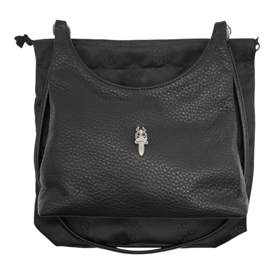 Chrome Hearts VIV Dagger Leather Shoulder Bag Black