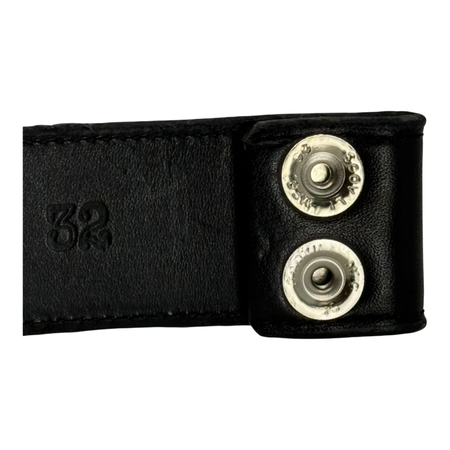 Chrome Hearts Black Leather Belt Strap - Size 32