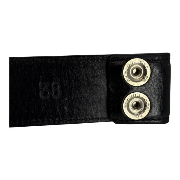 Chrome Hearts Black Leather Belt Strap - Size 38