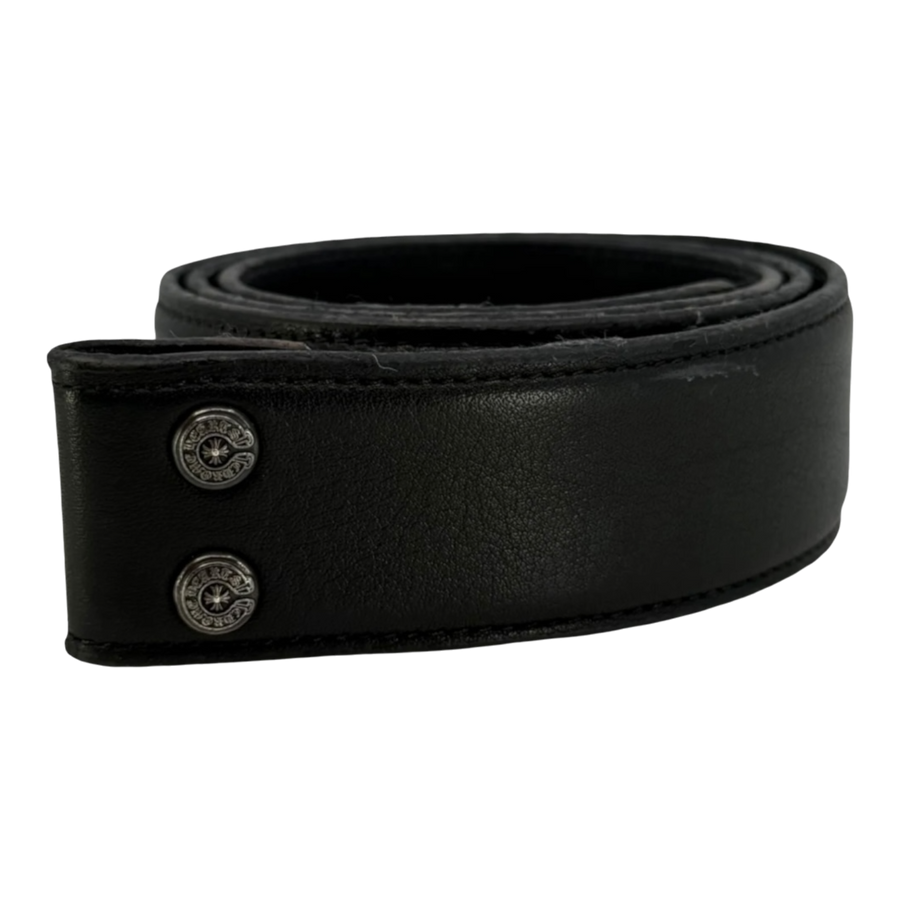 Chrome Hearts Black Leather Belt Strap - Size 32
