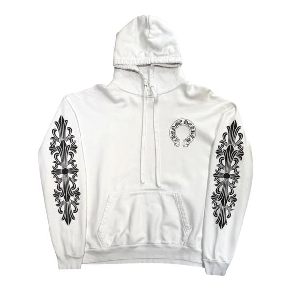 Chrome Hearts Horseshoe Floral Hoodie White