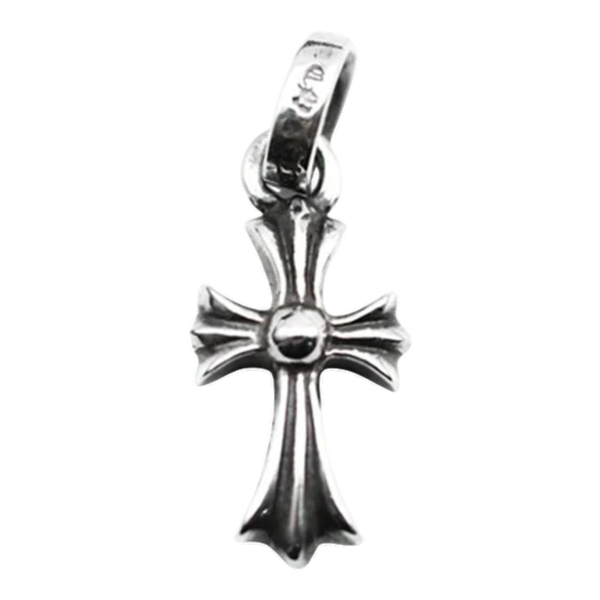 Chrome Hearts Baby Fat Cross Pave Diamond Charm Pendant